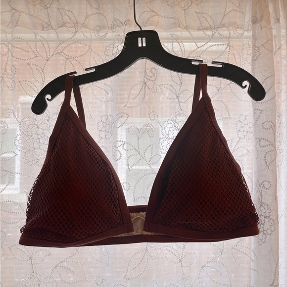 O Ring Knit Mesh Overlay Bikini Top - Size 16 - Picture 4 of 9